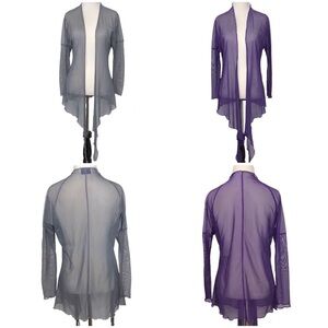 Ebullire 2 Piece Bundle Long Sleeve Mesh Swim Open Drape Cover Size XSMALL XS